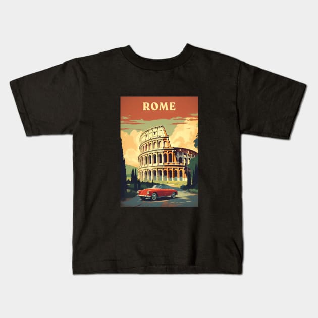 Rome Kids T-Shirt by Retro Travel Design